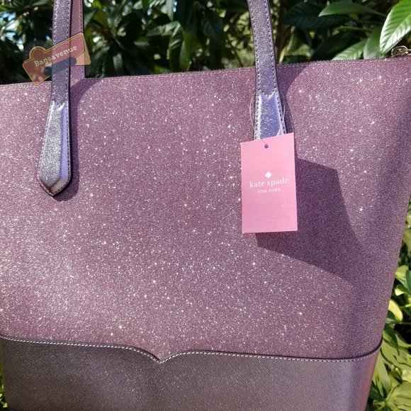 Rose Pink Lola Glitter Tote Bag Kate Spade glitter - Picture 5 of 13